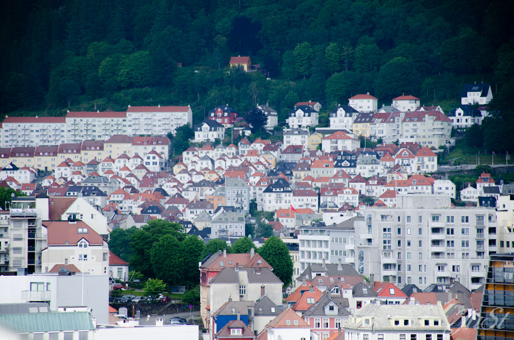 Bergen vom Deck aus